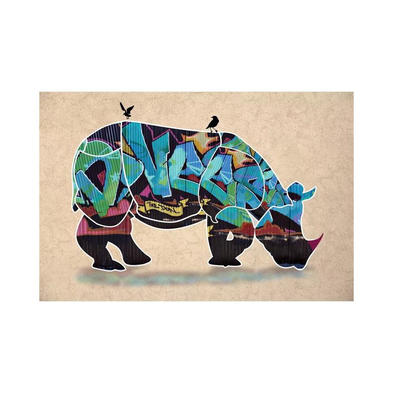Rhino II by Mark Ashkenazi - Wrapped Canvas Gallery-Wrapped Canvas Giclée, 66.04 cm H x 45.72 cm W x 3.175 cm D