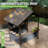 9.4X6.2 FT Hardtop Grill Gazebo, Gable Outdoor Grill Gazebo With Storage Shelves & Resin Shade System, Galvanized Steel Metal Hard Top Gazebo For Patio Backyard Garden -Brown-125104506