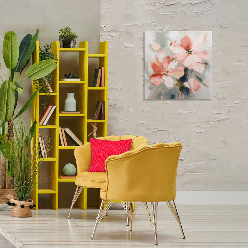 Charmante fleur rose sur toile par Irena Orlov, H 24 po x l 24 po