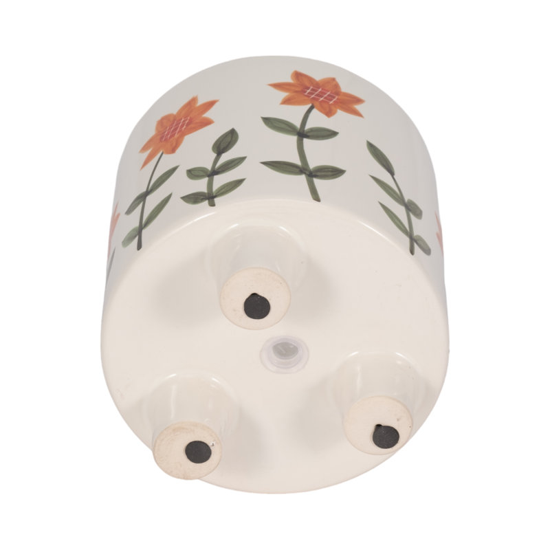Sagebrook Home 6" Footed Hand Painted Planter, Multi