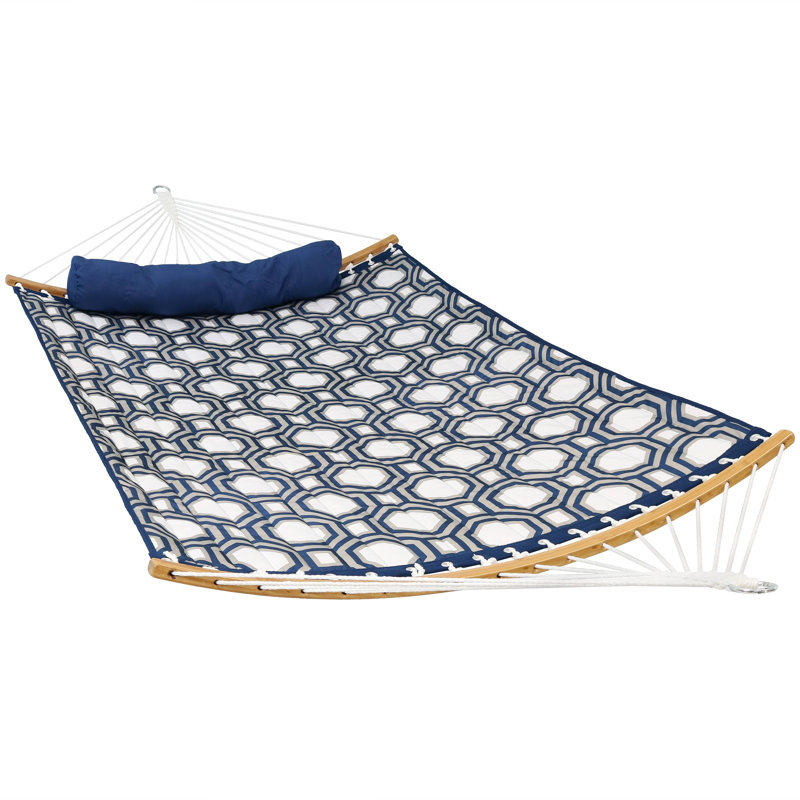 Hamac de bar en polyester avec support pour 2 personnes Volkrad - gris / bleu, Rayures bleues