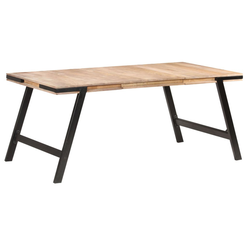 Gisselle Solid Wood Top Metal Base Dining Table