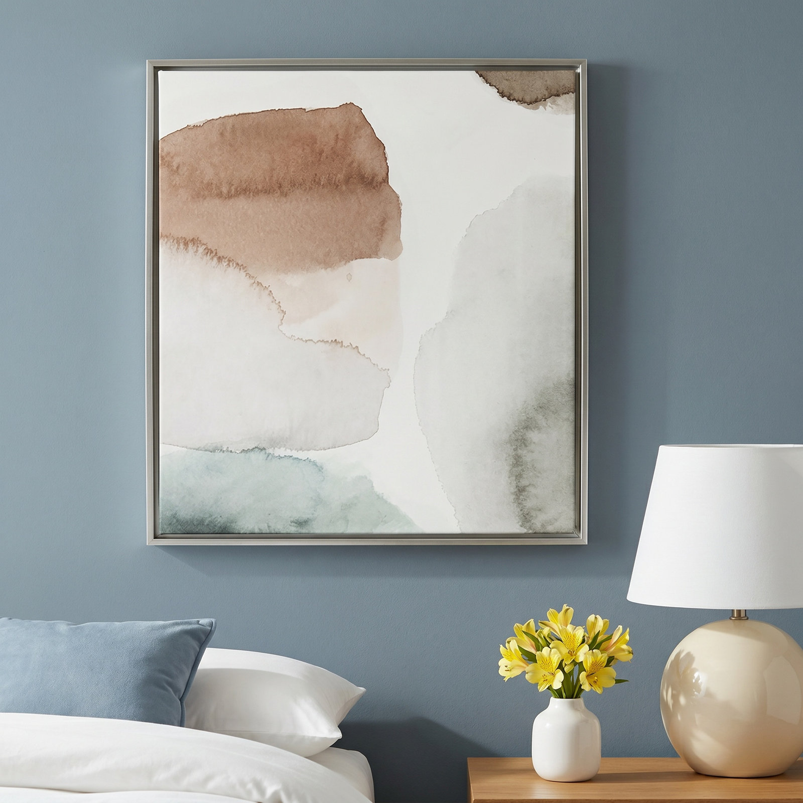 Weslyn "Hopeful II" Painting, White Framed, 21.5" H x 17.5" W x 2" D