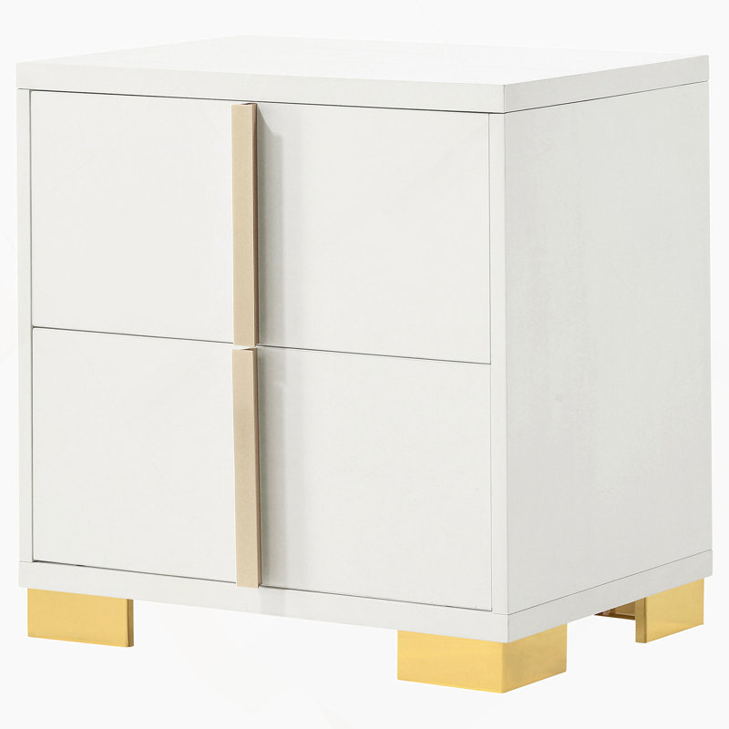 White 2-Drawer Nightstand