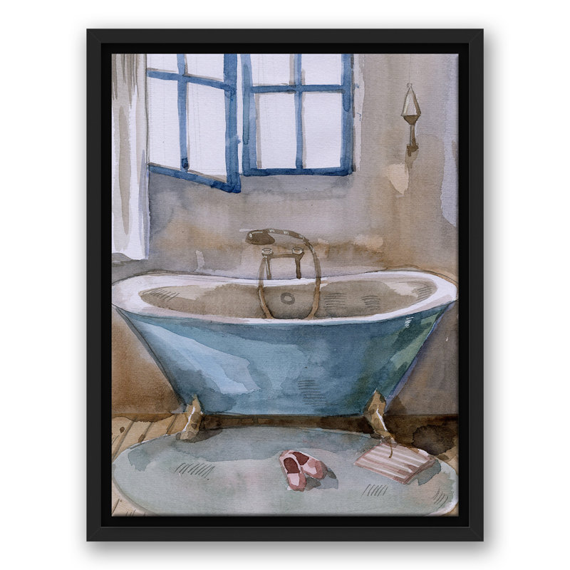 Salle de bain bleue, H 17,75 po x l 13,75 po