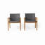 Fauteuils club en bois d'acacia et en osier - sièges d'extérieur transitionnels, ensemble de 2 (assemblage facile)