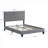 Full Size Platform Bed Modern Upholstered Classic Gray Linen Bed Frame with Button Tufted Headboard, No Box Spring Needed