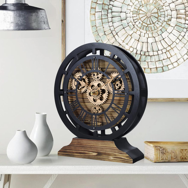 Petite horloge murale en bois noir