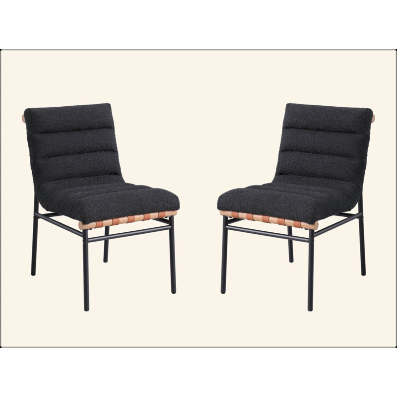 Ensemble de 2 chaises de salle à manger Boucle, Noir