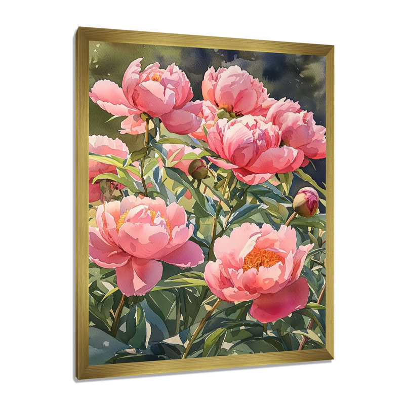 Barling - impressions sur toile florales, H 20 po x l 12 po, Reproduction encadrée d'une seule photo, Doré