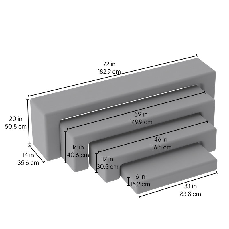 Ensemble de bancs gigognes 4 pièces Pro Series, Gris