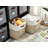 DECOMOMO Storage Cubes, 12x12 Storage Bins, Baskets for Shelves (Beige & White, Cube 12" - 4 Pack)-61923895