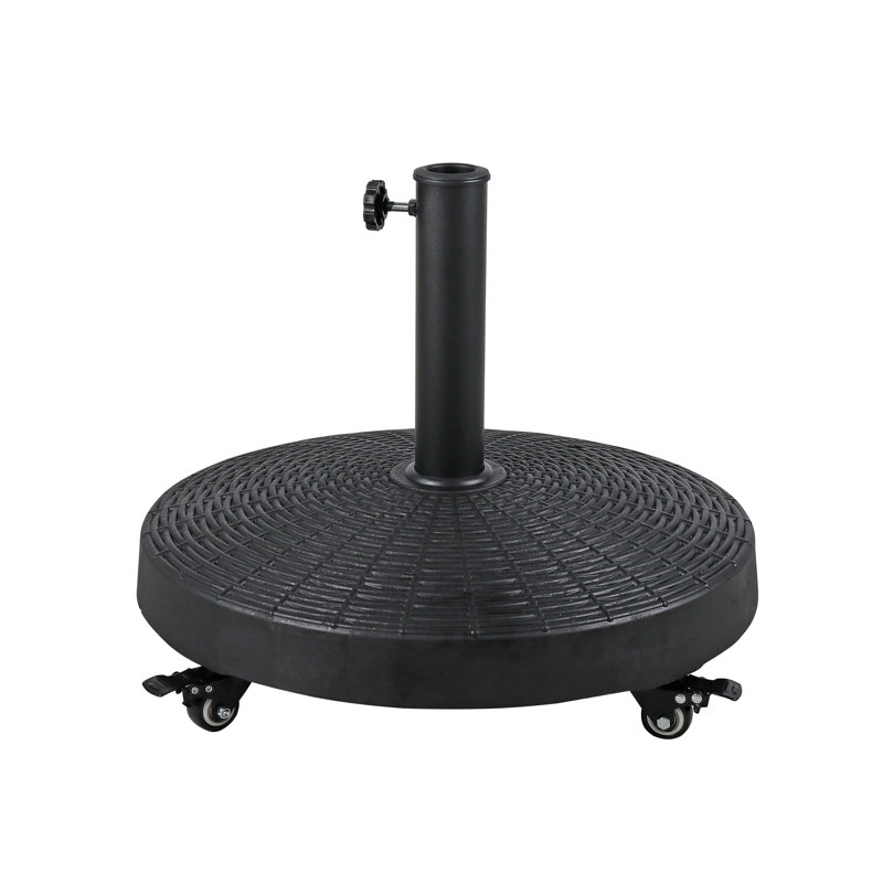 Leopold 52 Lb. Resin Free Standing Umbrella Base with Wheels, Black