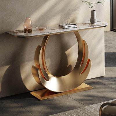 Italian style sintered stone console table.