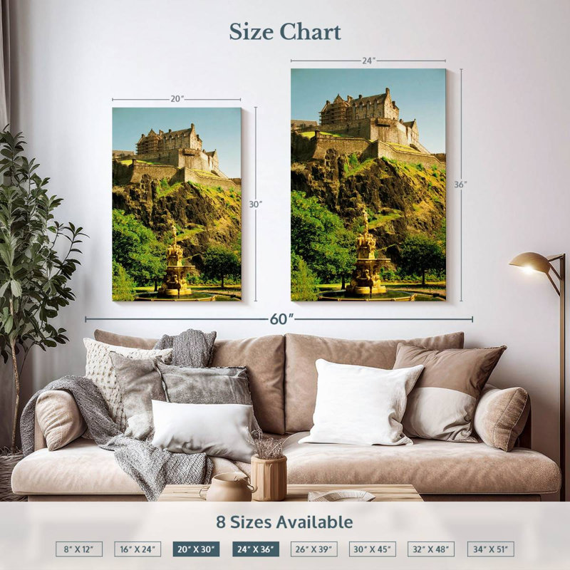 Aime Cliffside Edinburgh Castle, 36" H x 24" W