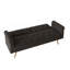 Un canapé-lit de 69,7 pouces de long recouvert de tissu de velours, doté d'une garniture cloutée et d'un coussin décoratif assorti-1768878838