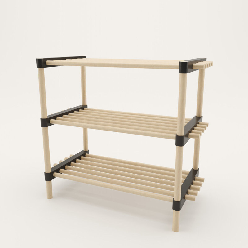 Hadnot 20 Pair Stackable Solid Wood Shoe Rack