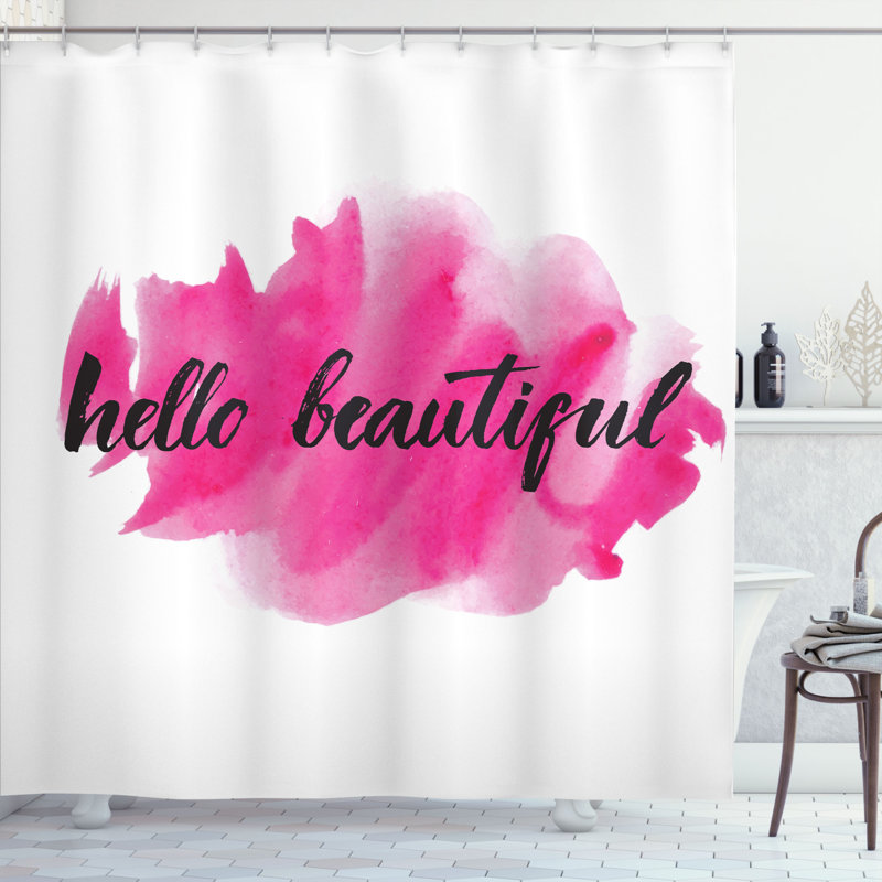 Ensemble de rideau de douche hello et crochets, H 75 po x l 69 po