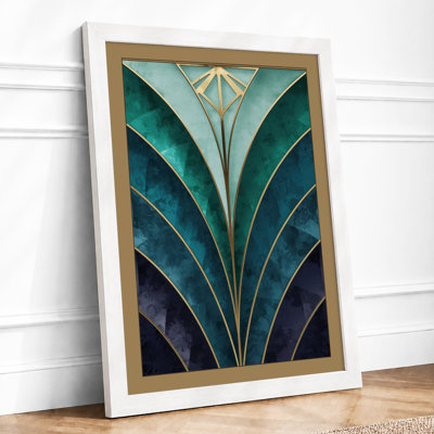 Emerald Deco Shell Art Deco - Framed Print