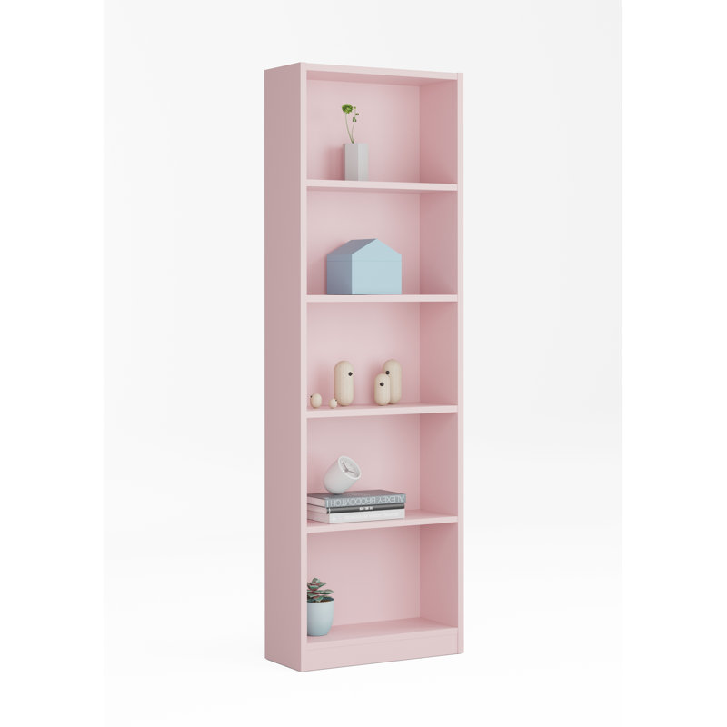 Pomona Bookcase, 201cm H x 80cm W x 28cm D, Pink