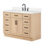 Tidworth 48'' Solid Wood Single Bathroom Vanity with 1.5'' Carrara Quartz Top Sink-761863593-739563218