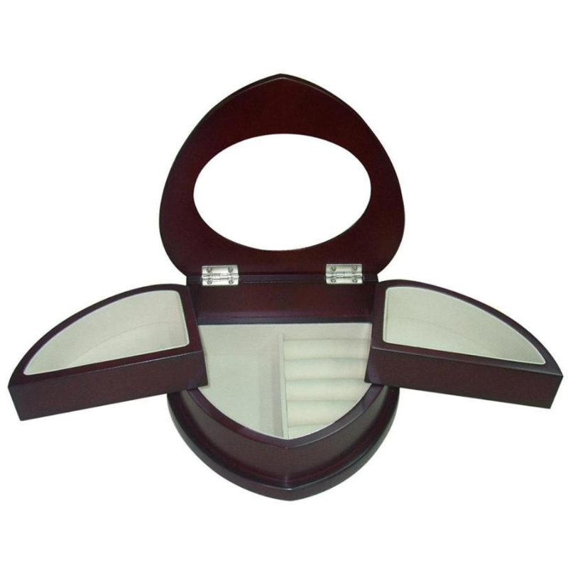 Boîte de présentation en bois cardiaque