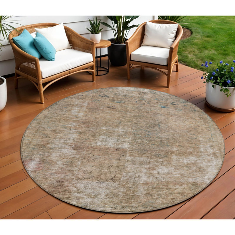 Tapis rond 8 po Taupe