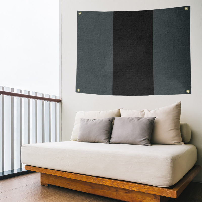 Tapisserie de polyester Las Vegas, Gris acier / noir / gris acier, H 26 po x l 36 po x P 1 po