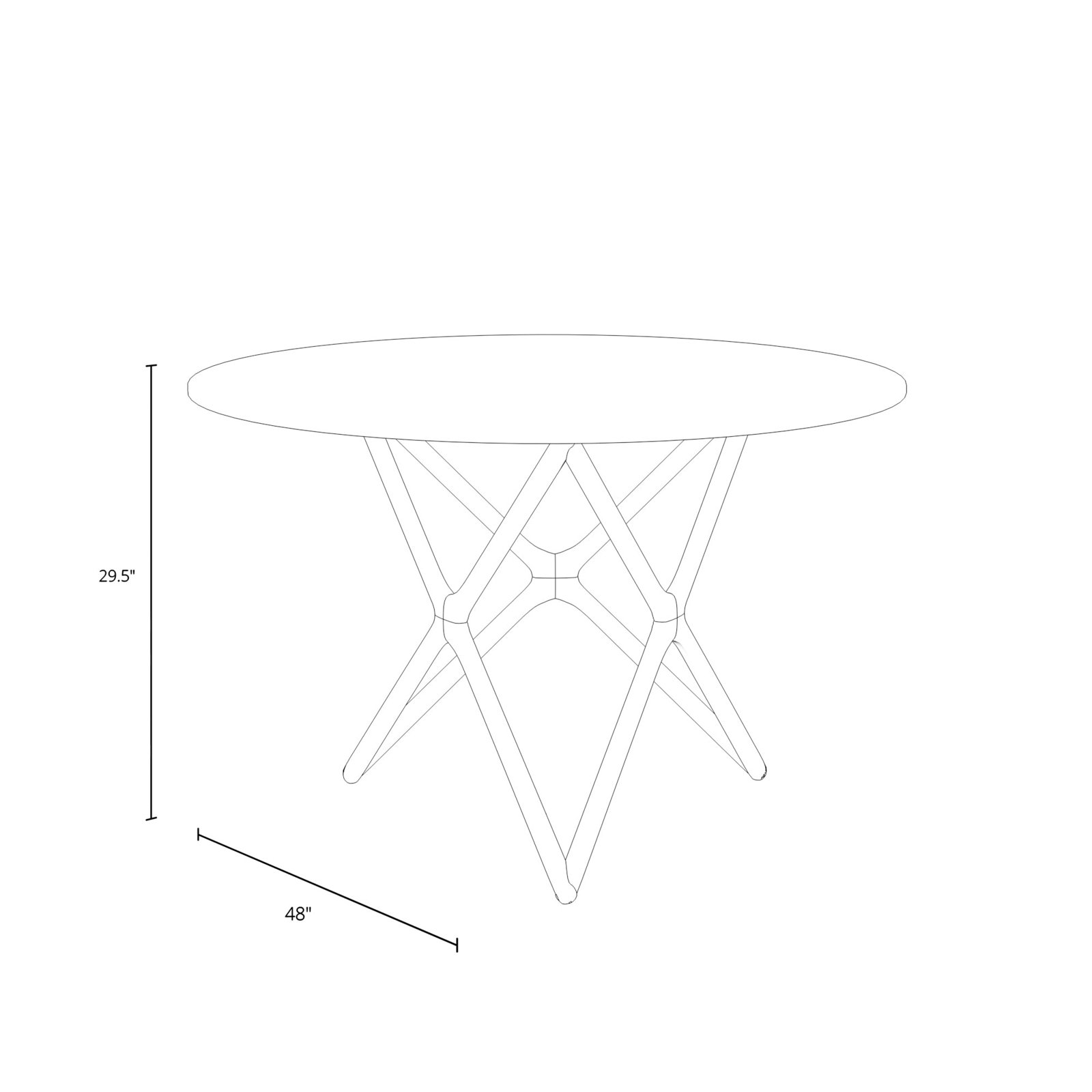 Lark 48'' Round Dining Table, Dark Walnut