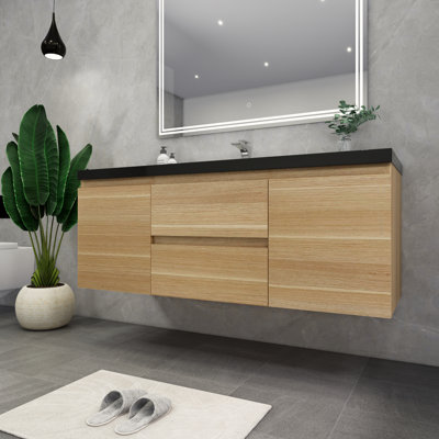 Castin 60" Wall-Mounted Single Bathroom Vanity Set