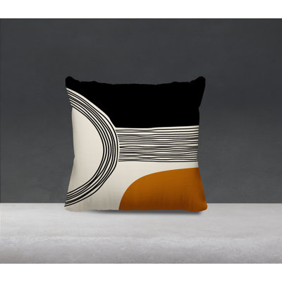 Cassie Abstract Spun Polyester Indoor/Outdoor Reversible Throw Pillow