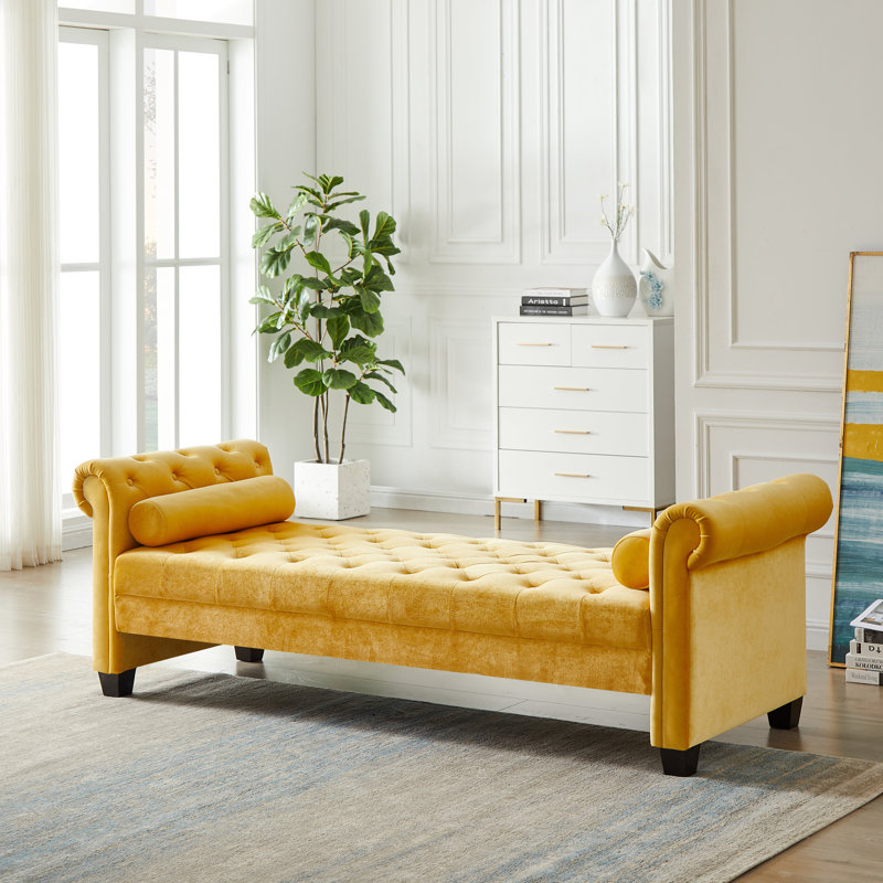 Banc rembourré Decimus, Jaune