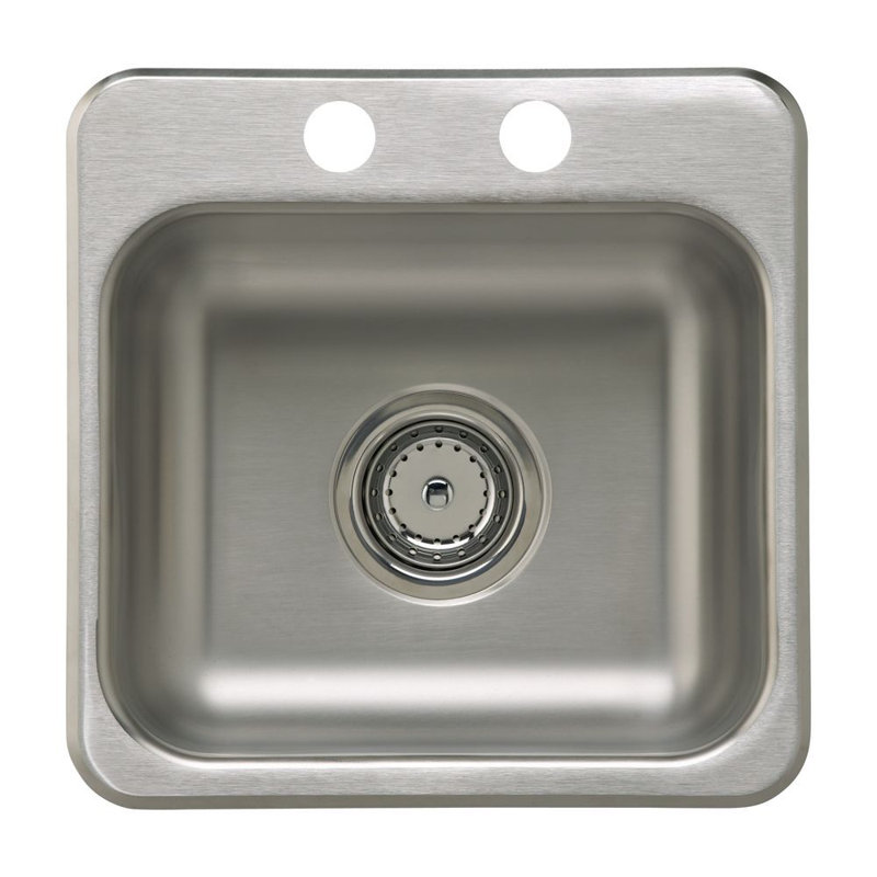 15'' L Mounting / Installation Required Single Bowl Stainless Steel Kitchen Sink