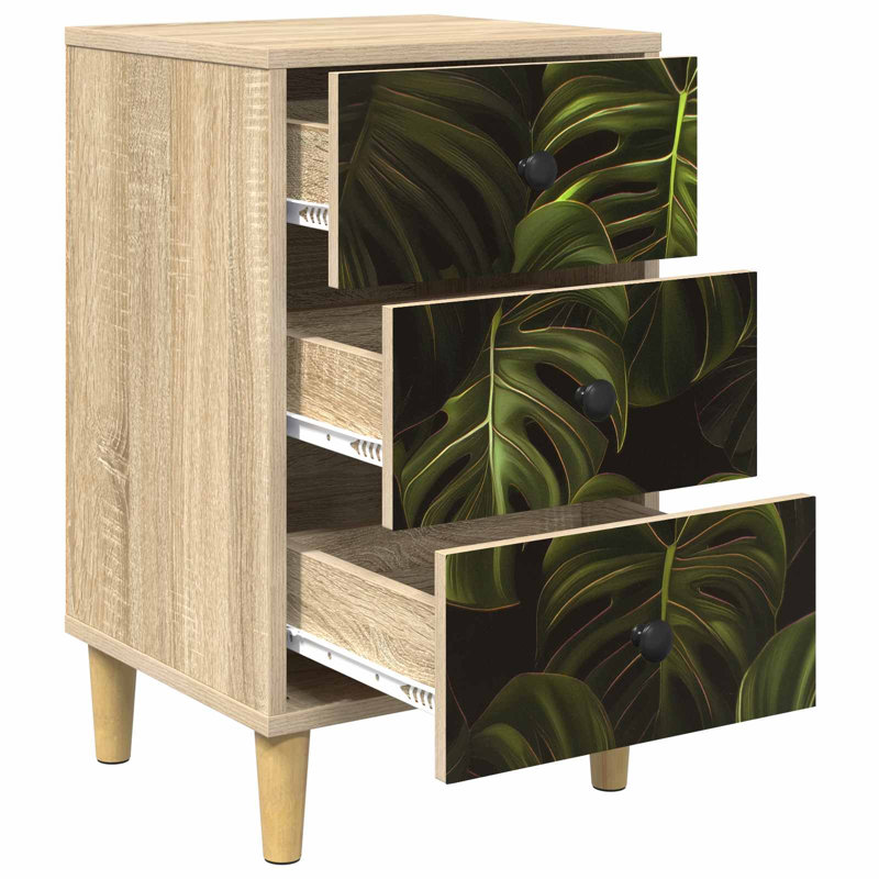  Bedside Cabinet Sonoma Oak Engineered Wood Nightstand Bedroom Furniture