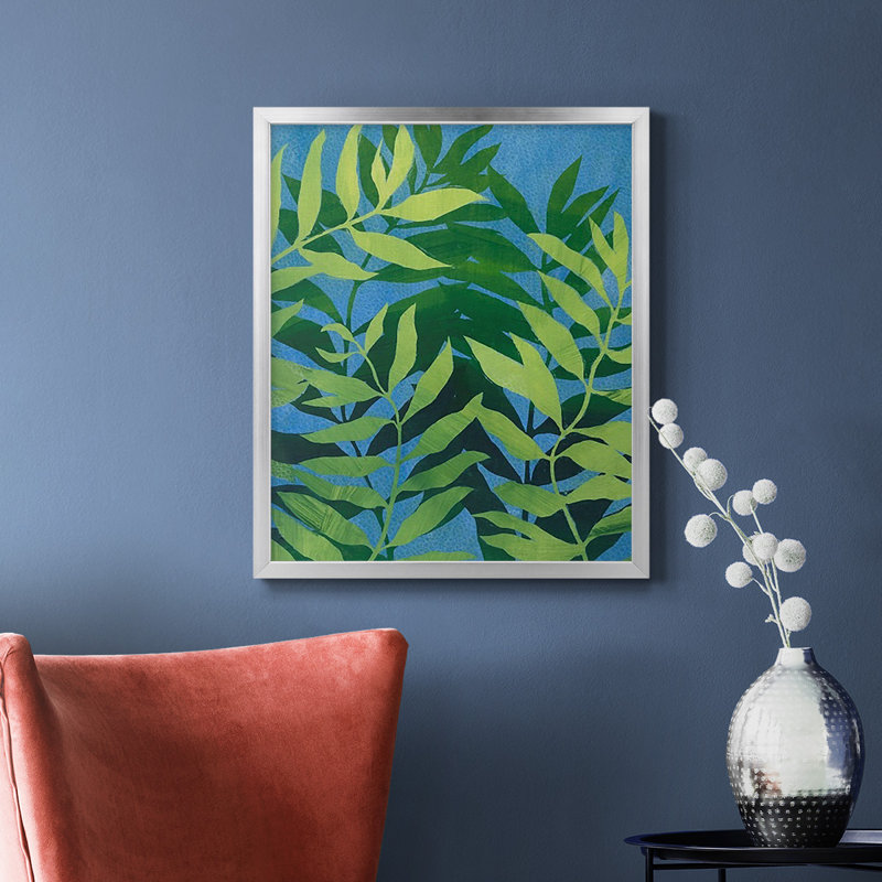 Toile encadrée de qualité supérieure Ocean Vines I - prête à être accrochée, Cadre de coin argenté fermé, H 24 po x l 20 po