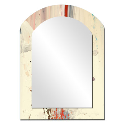 «Dancing Alone Minimal Abstract Paint III», peinture abstraite grand miroir asymétrique, miroir mural décoratif voûte moderne