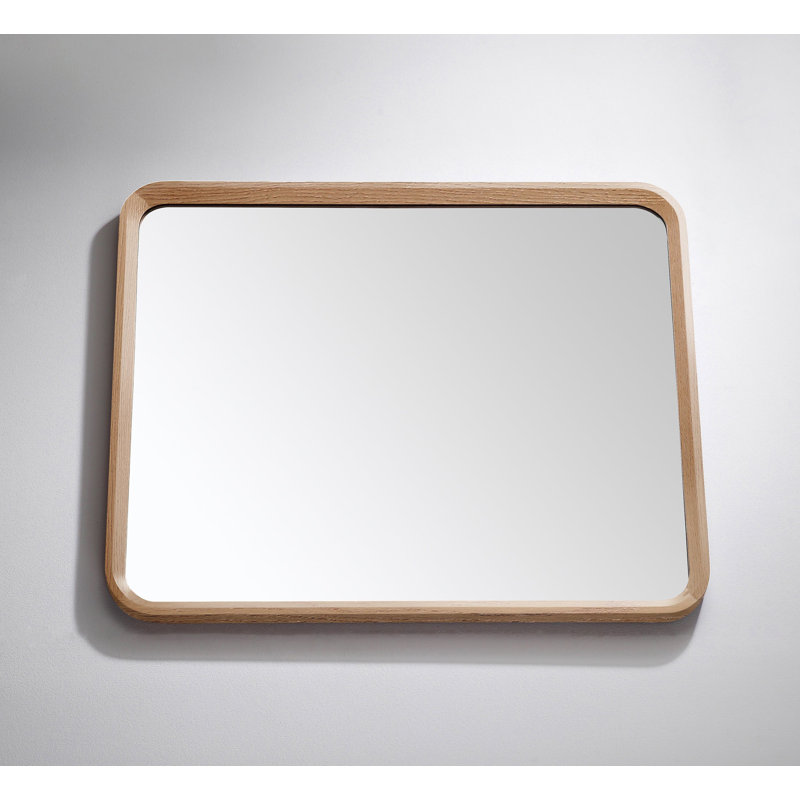 Miroir plat Aliyani, Chêne blanchi, 29,5 po x 35,5 po