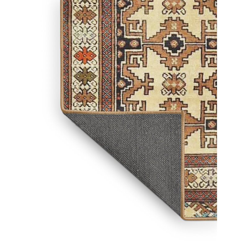 Tapis traditionnel beige/vert area, Rectangle 5 pi x 7 pi