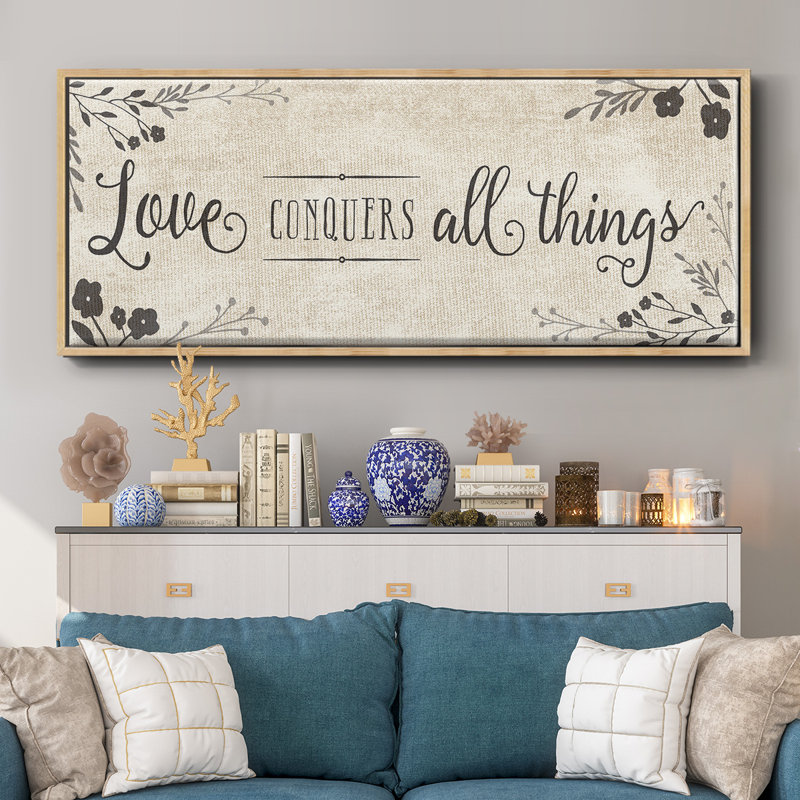 Love Conquers- Framed Canvas