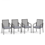 Metal Frame Outdoor Patio Dining Chairs With Cushions