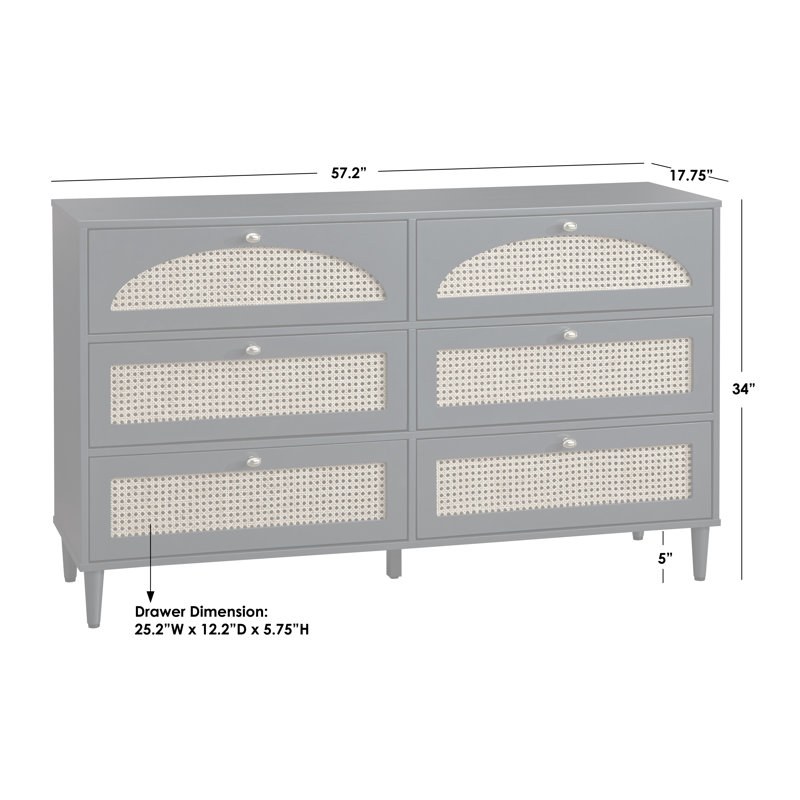  Cortavious 6 Drawer Dresser, Midnight Blue