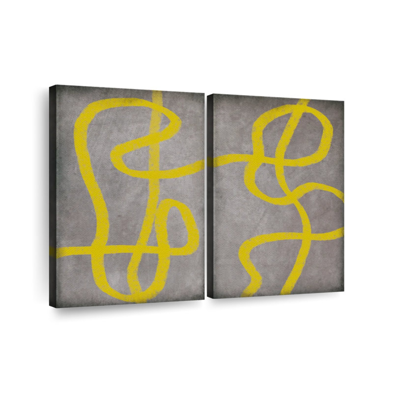 «Pop of Yellow Abstract», reproduction d'art sur toile, H 12 po x l 17 po