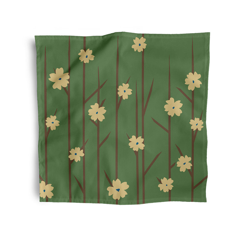 Ensemble de serviettes 4 pièces Brainard, L 18 po x L 18 po, Vert / jaune