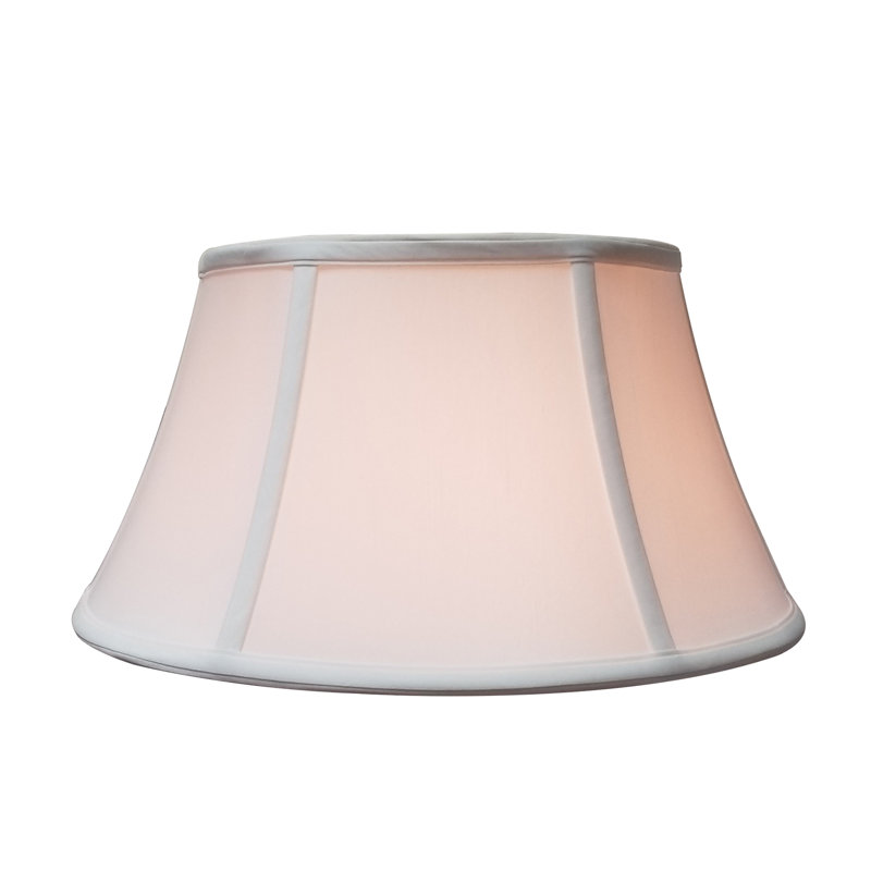 Abat-jour cloche en soie / shantung (araignée), Blanc, H 10 po x l 8 po x P 12 po