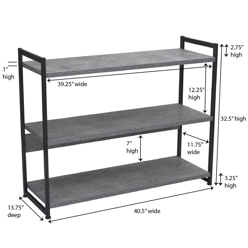Gateshead Bookcase, Grey/Black