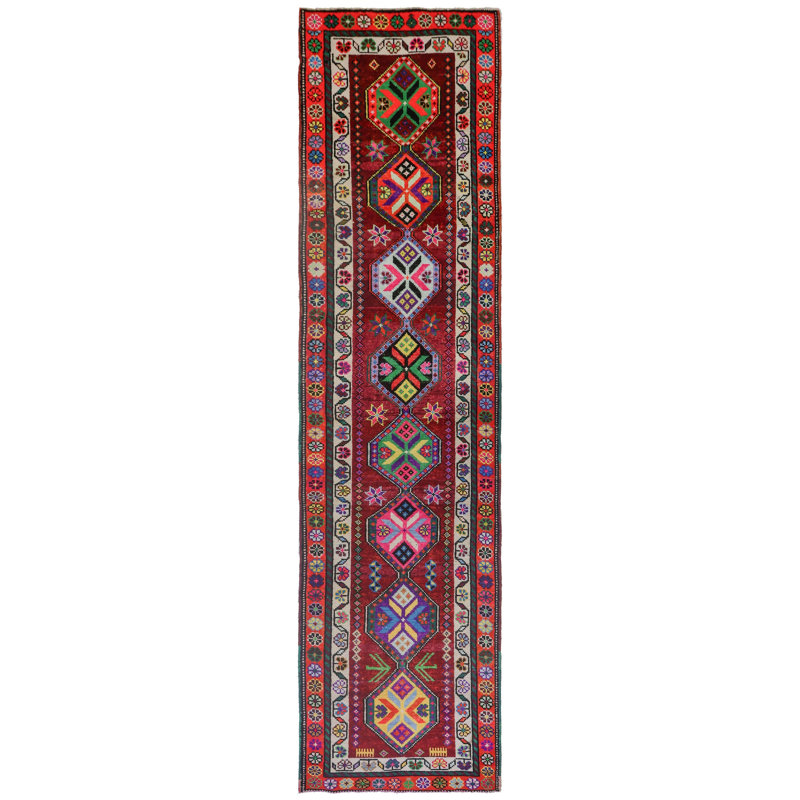 Vintage Turkish Village Rugs One-of-a-Kind Runner 3' X 11'4" Area Rug