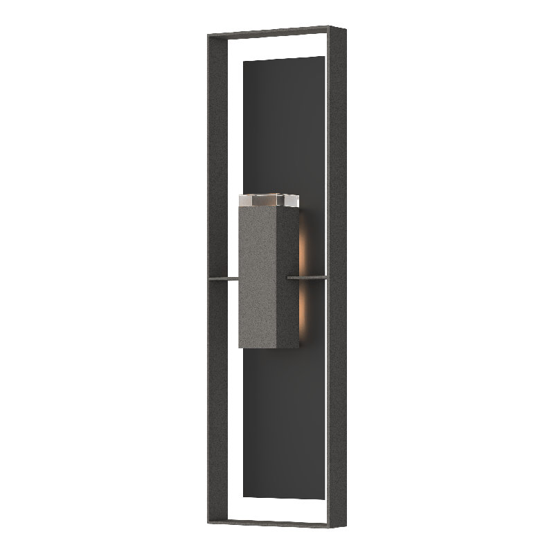 Applique murale d'extérieur encastrée Shadow Box, Noir bord de mer, Fer naturel, H 45 po x l 13 po x P 5,4 po