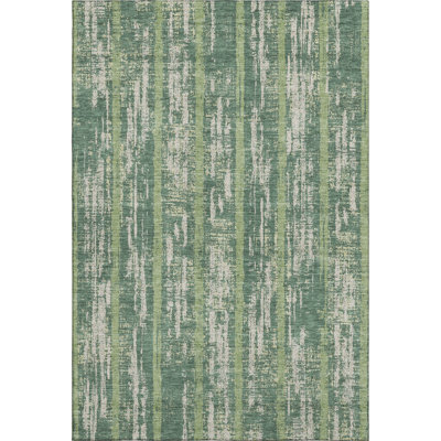 Premium Machine Washable Prisco Green Rug