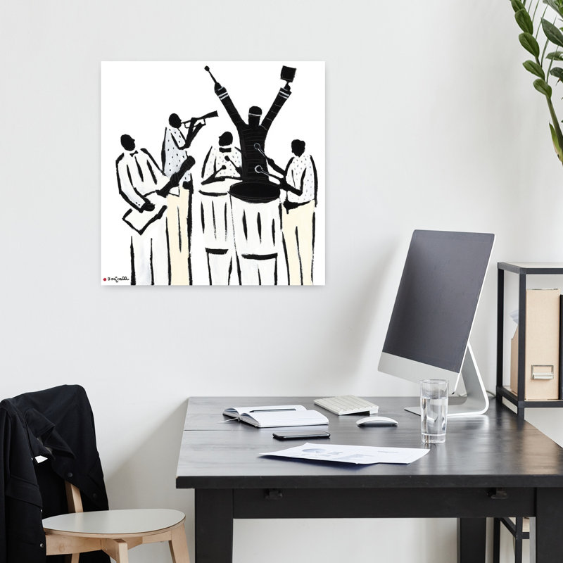 Silhouette, art contemporain abstrait, H 18 po x l 18 po