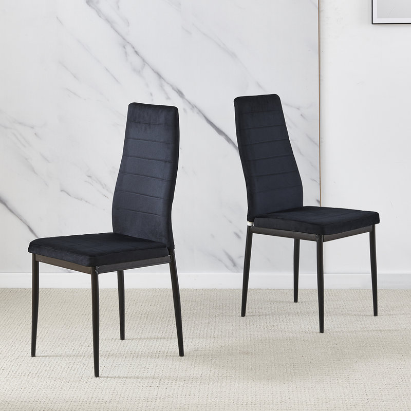 Dining Set, Black Velvet Line Chairs#2